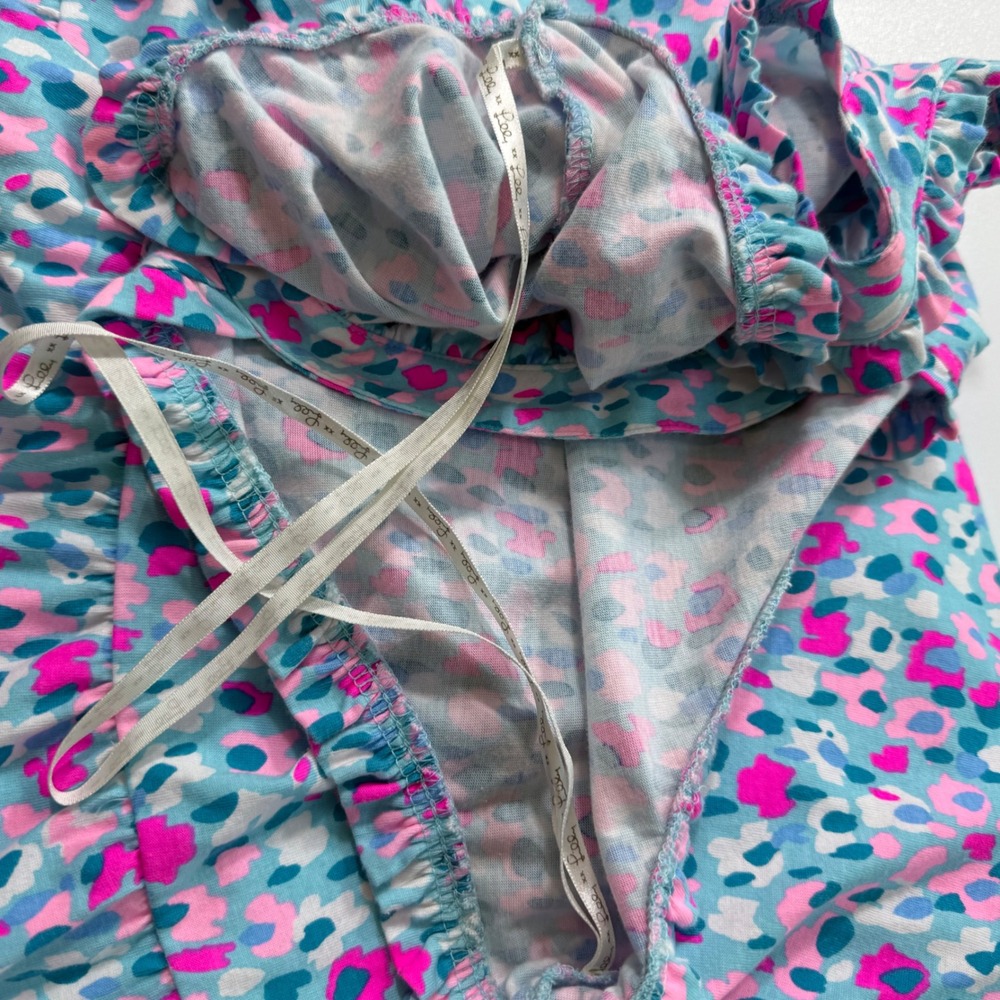 Lilly Pulitzer Tiered Ruffle Halter Dress Large Cotton Multicolor Animal Print - Picture 8 of 11